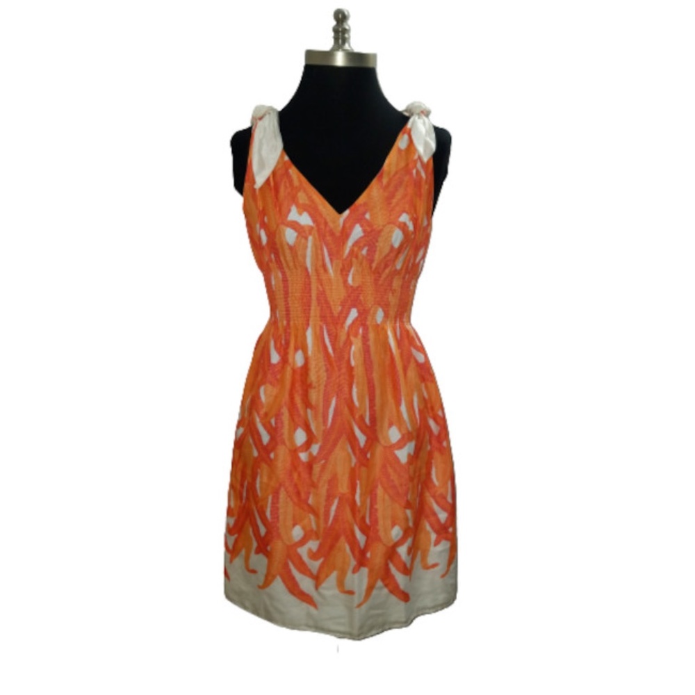 Mr. Abbott For Barney’s NY Silk Cotton Foliage Print Dress XS-S